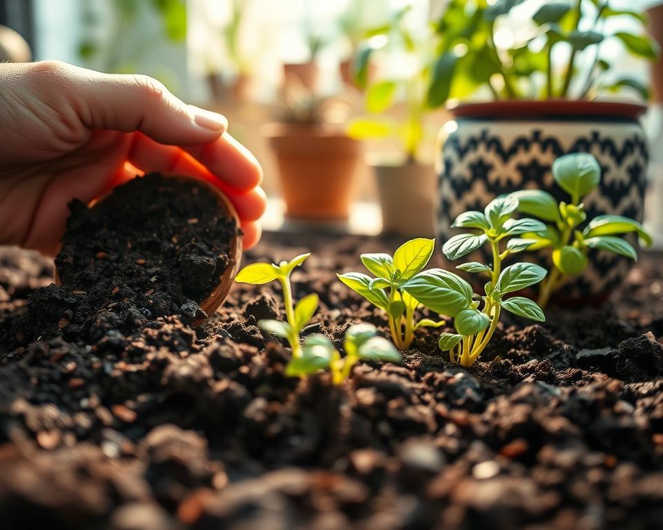 Potting mix for indoor edibles