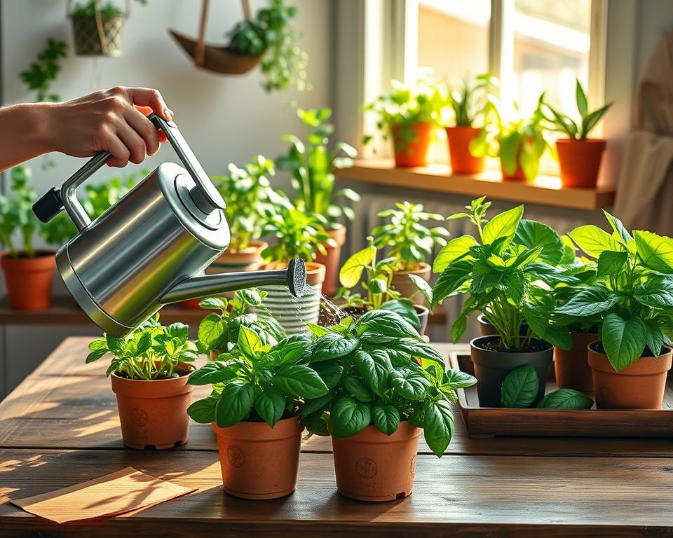 Proper watering for indoor vegetables