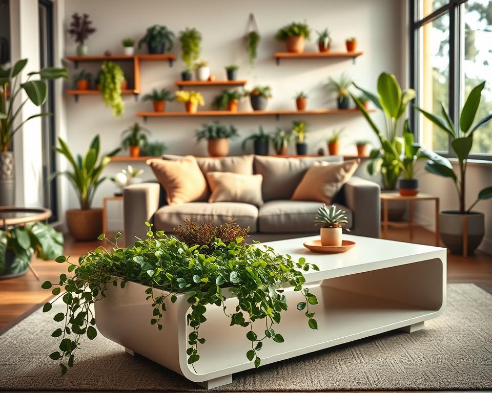 Multi-functional furniture with planters