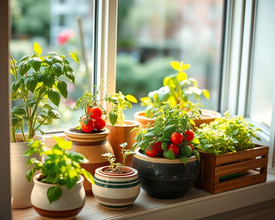Windowsill vegetable planters